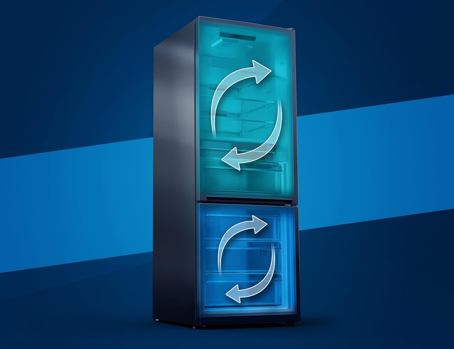 Beko RCNE366E70ZXBRN bPRO700 freistehende Kühl-/Gefrierkombination, großer Kühlschrank, 323 l Gesamtrauminhalt, HarvestFresh, NoFrost, leise, SmoothFit, 0°C-Zone, Dark Inox