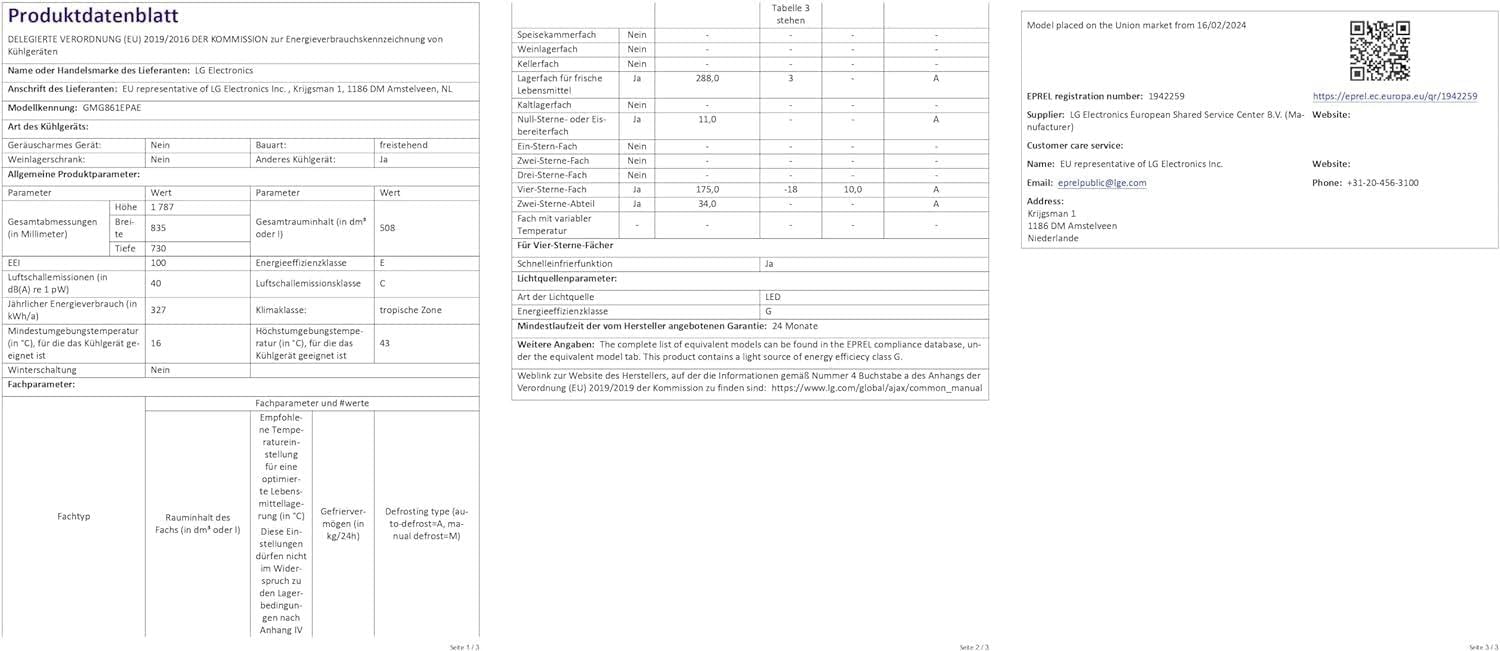 LG GMG861EPAE InstaView SLIM Multi-Door, Klasse E, 508 L, Kühlschrank mit Gefrierfach, Eis-, Crushed Ice- Wasserspender mit UVnano, Total NoFrost, Smart Inverter Kompressor, Wi-Fi, Farbe Matte Black