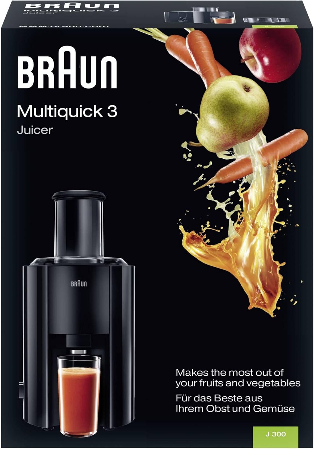 DeLonghi Braun J700 Multiquick 7 Entsafter | Hochleistungs-Entsafter-System | Groer Einfüllschacht (75 mm) | Innovatives Anti-Tropf-System | Kraftvoller 1.000 Watt Motor | silber