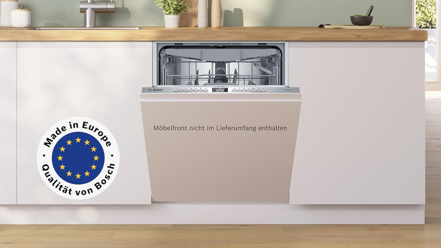 Bosch SMU4ECS28E, Serie 4, Smarter Unterbau-Geschirrspüler 60 cm, Besteckschublade, Spülmaschine Made in Germany, besonders Leise, Extra Trocknen, schneller sauberes Geschirr, Ferndiagnose, Edelstahl