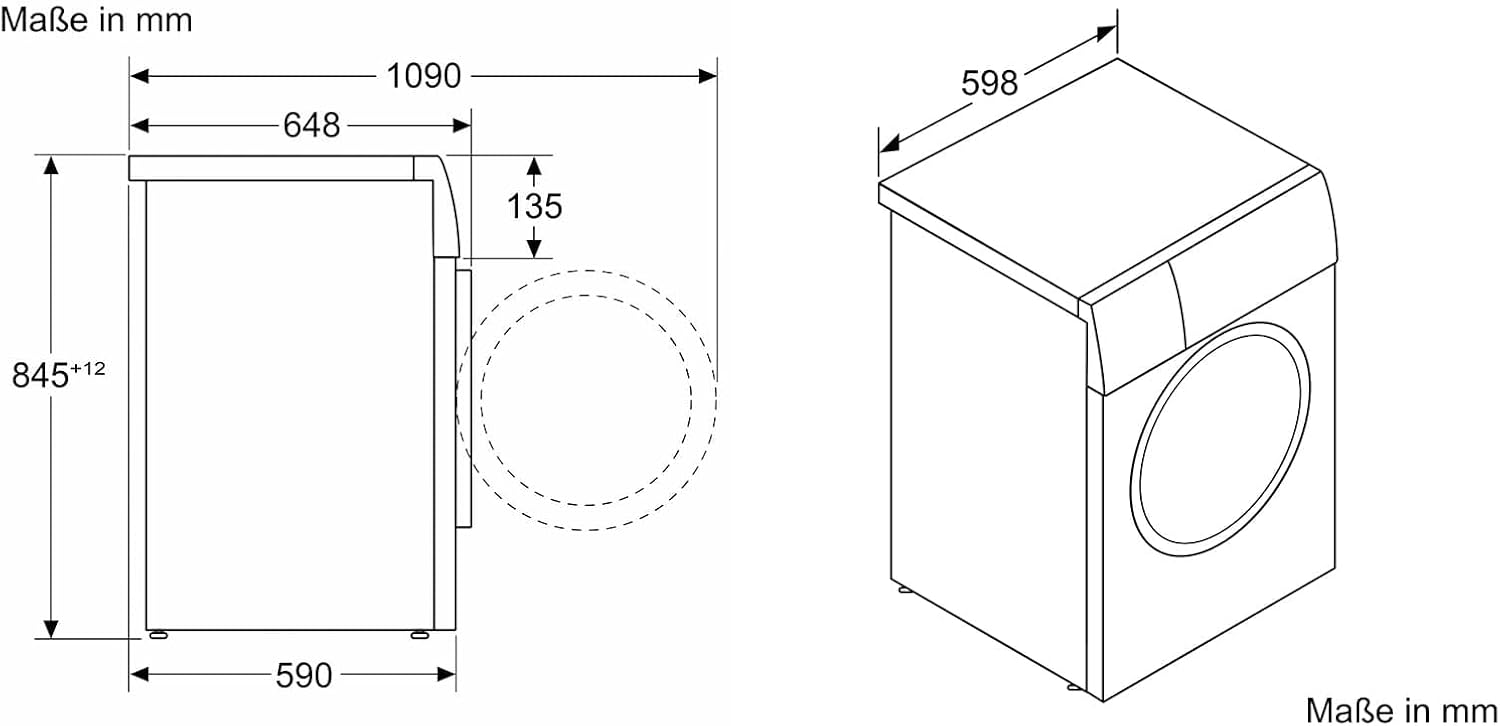 BOSCH WAN28127 Waschmaschine Serie 4, Frontlader mit 8kg Fassungsvermögen, 1400 UpM, Iron Assist, Active Water Plus, EcoSilence Drive, Speed Perfect, Weiß, 60cm