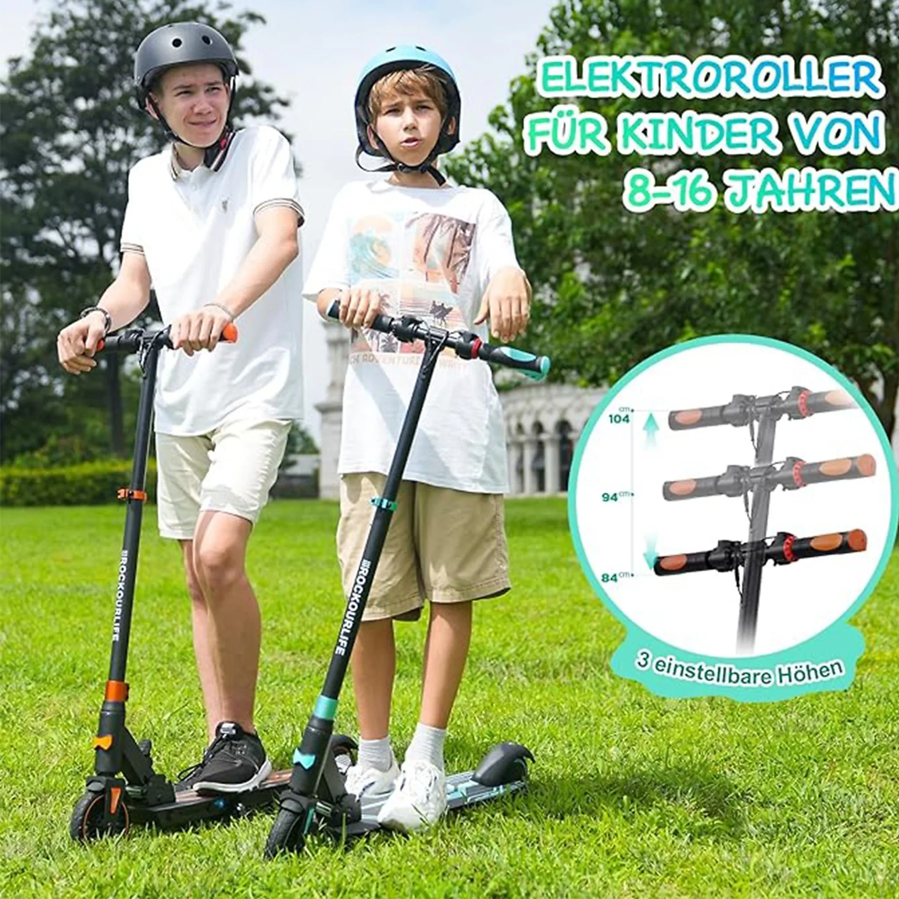 RCB R15 Kid E-Scooter mit RCB Logo, 250W Motor, IPX4