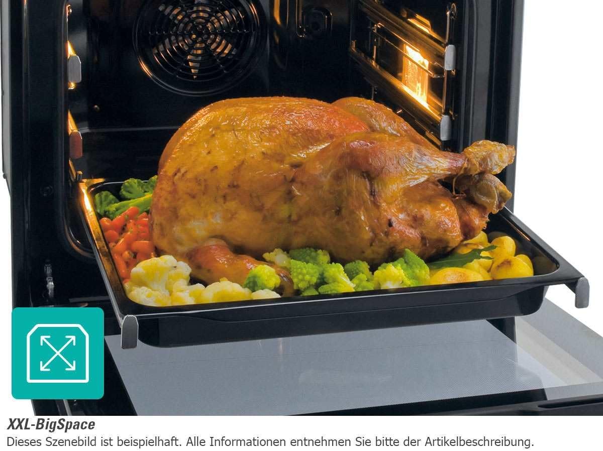 Gorenje 738971 Einbaubackofen-Set OptiBake Black Steam Pyro Set / 77L / Heißluft/Pyrolyse/ExtraSteam/GentleClose/AirFry/Pizzamode 300°C/PerfectGrill/Induktions-Kochfeld mit BridgeZone/schwarz