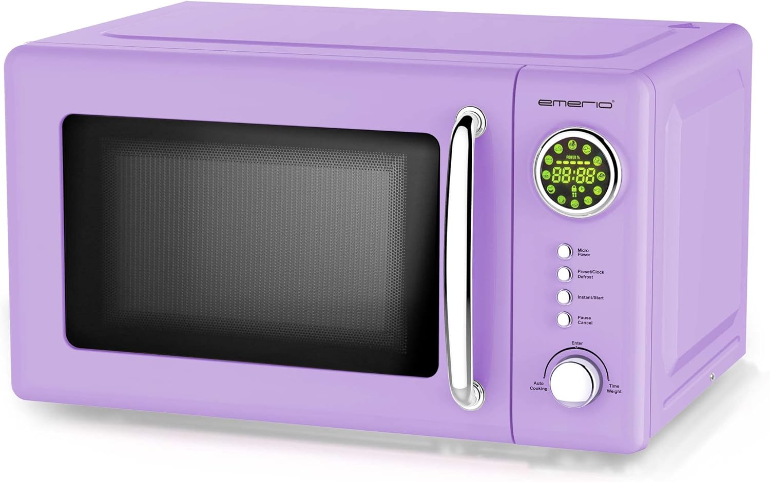 Lila/Purple/Violett 700 Watt Mikrowelle 20 Liter Garraum Drehteller Retro Design Emerio MW-112141.4 Mikrowellen-Gerät