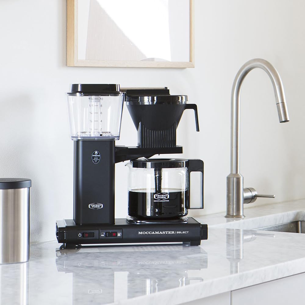 Moccamaster KBG Select, Kaffeemaschine, Retro Kaffeemaschine, Filterkaffee, Off-White, 1.25L