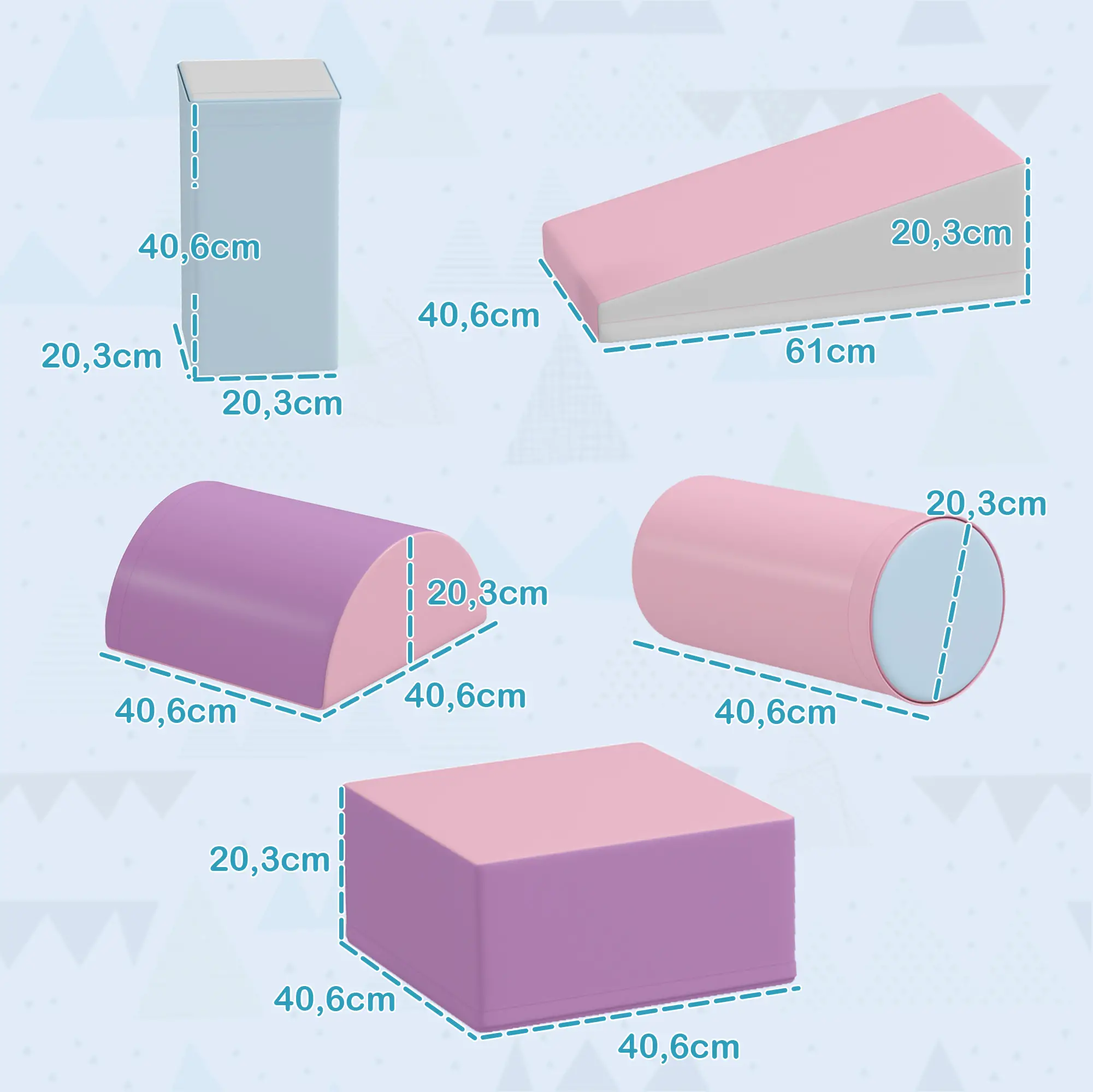 HOMCOM Softbausteine 5er-Set – Bauspielzeug für Kleinkinder