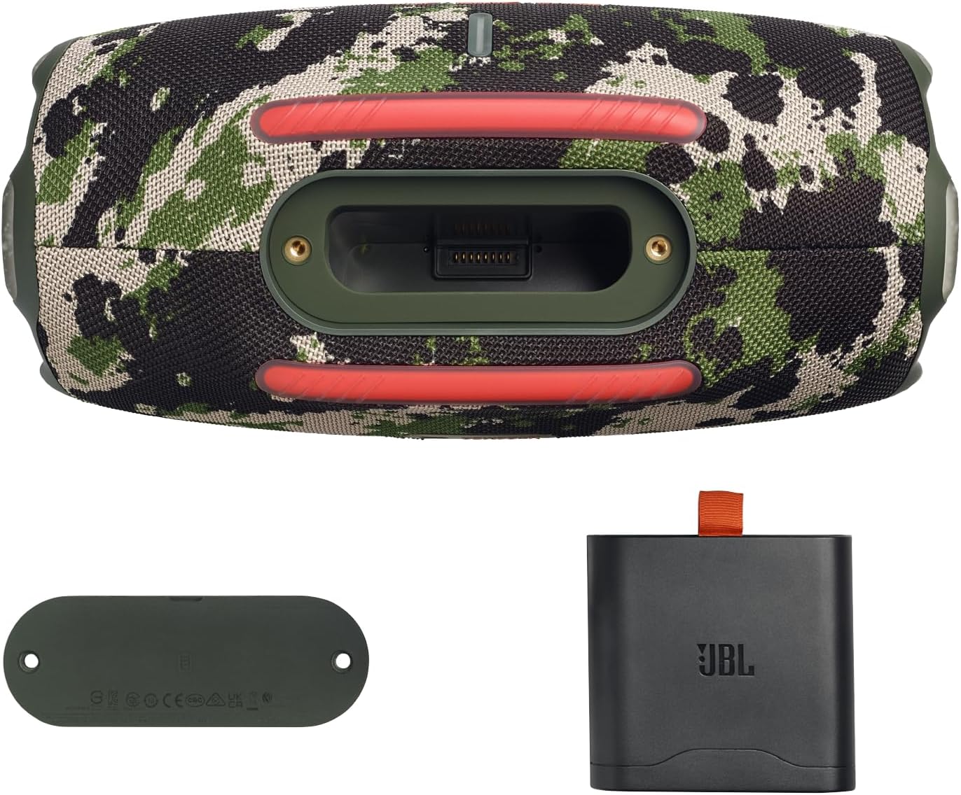 JBL Xtreme 4 Musikbox in Camouflage – Tragbare Bluetooth-Lautsprecher-Box mit tiefem Bass, KI-Sound-Boost und integrierter Powerbank – Wasserfest und staubfest – 24 Laufzeit