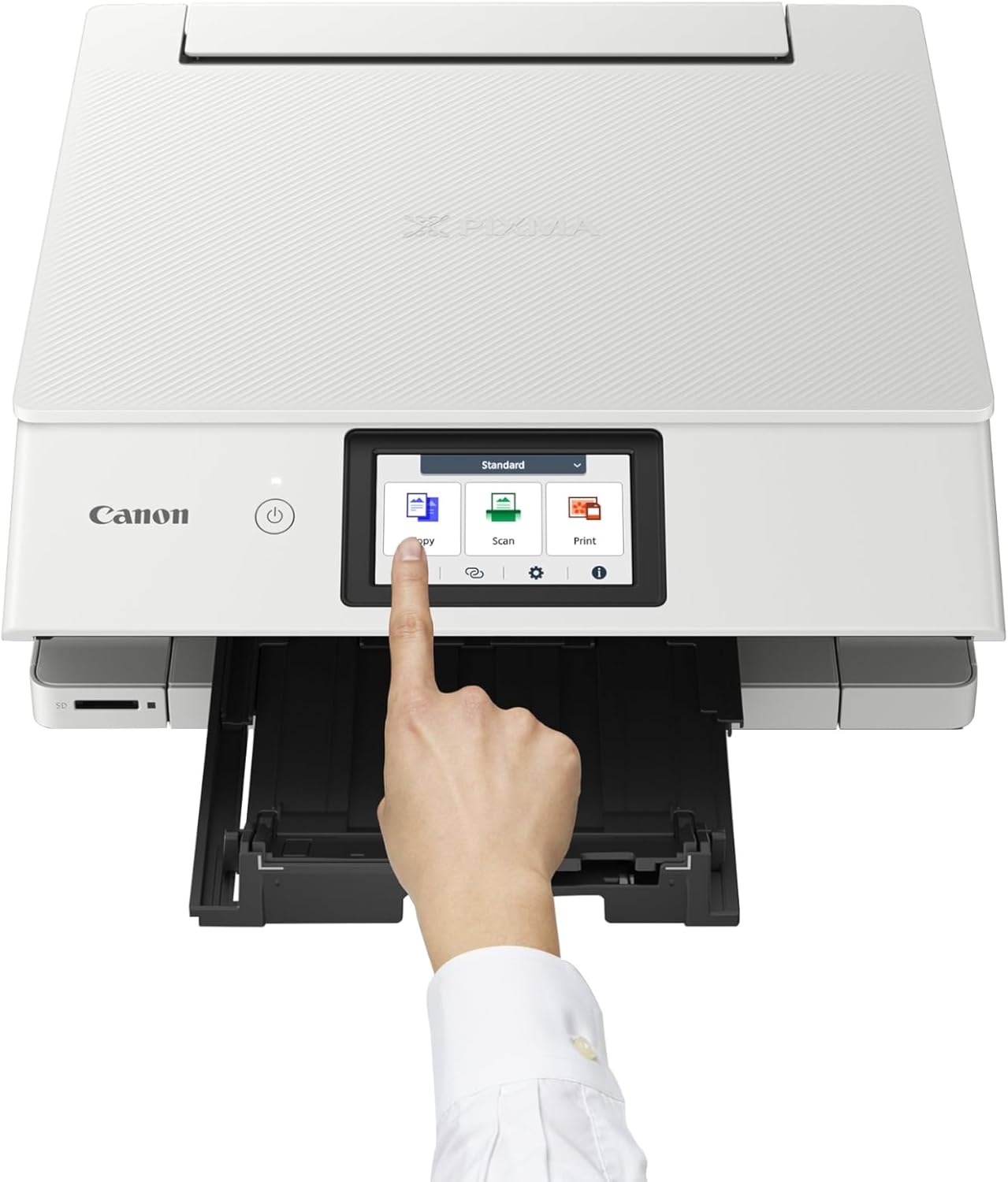 Canon PIXMA TS8750 Multifunktionsdrucker 3in1 (Tintenstrahl,Drucken, Kopieren, Scannen, A4, 10,8 cm Touch LCD, WLAN, Duplexdruck, 2 Papierzuführungen, 2 x 100 Blatt, 6 Separate Tinten) schwarz