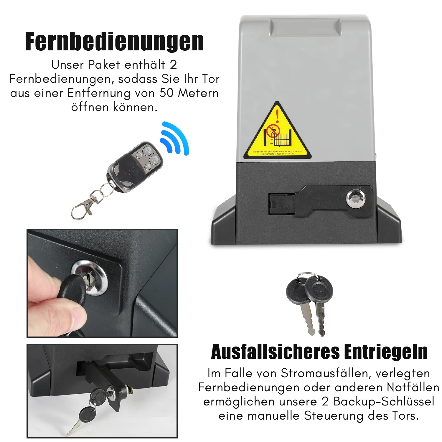 Sonnewelt Schiebetorantrieb Garagentorantrieb mit App-Steuerung 370W/550W