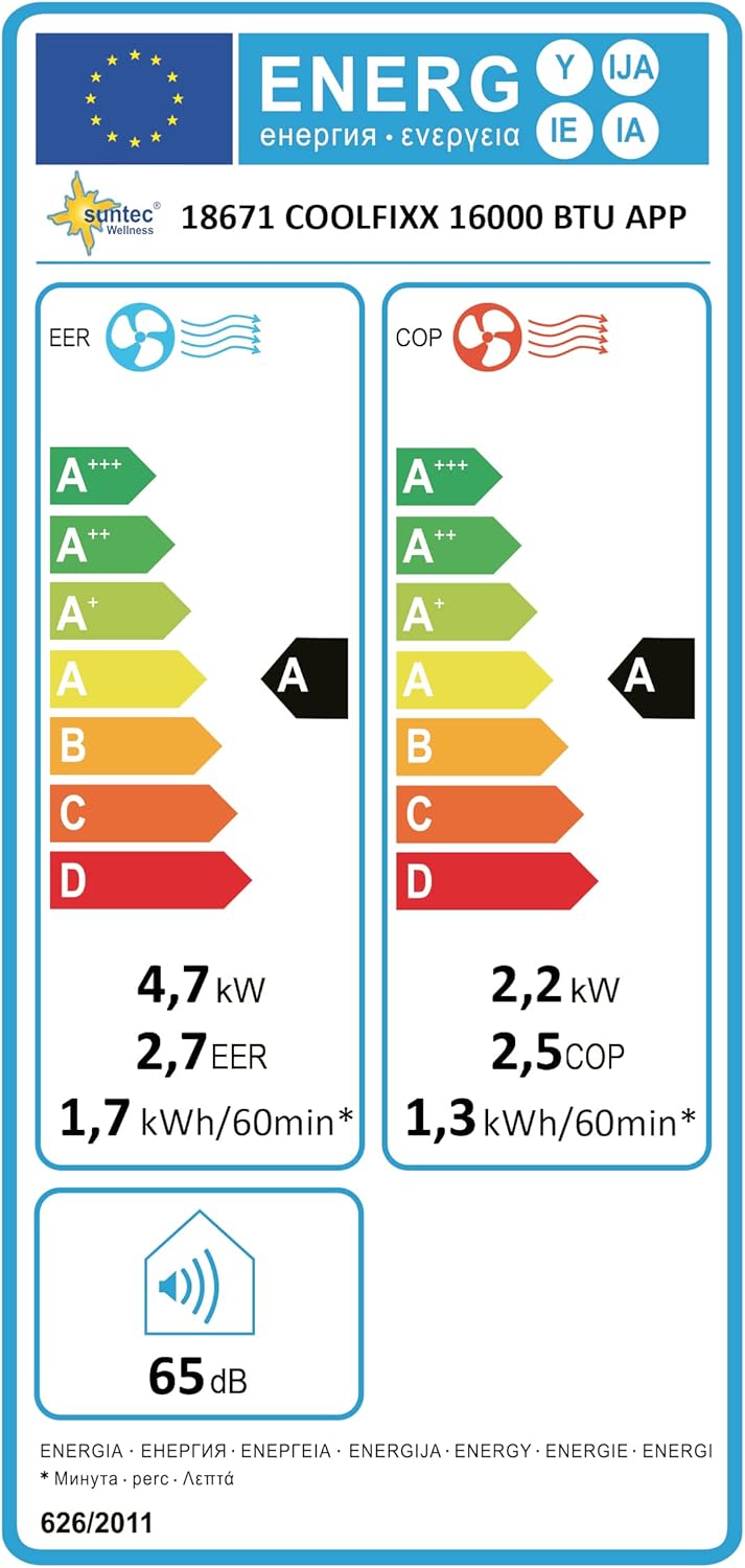 SUNTEC Mobiles Klimagerät Impuls 2.6 Eco R290 – Klimaanlage mobil und leise mit Abluftschlauch – Kühler & Entfeuchter für Räume bis 34 qm – Mobile Kühlung für Wohnung & Büro – 9.000 BTU | 2600 Watt