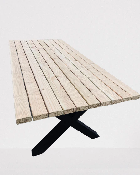 Serie Andy | Gartentisch- Eiche - inkl. Tischbein X-Form - versch. Gren