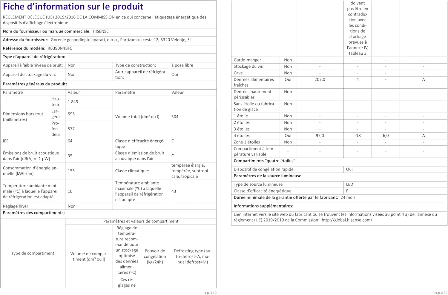 Hisense RB327N4ADD Fridge-Freezer Combination, EEK D, Total NoFrost, Interchangeable Door Hinge, Bottle Grid, 171 Litre Fridge Compartment, 85 Litre Freezer Compartment, Stainless Steel Look