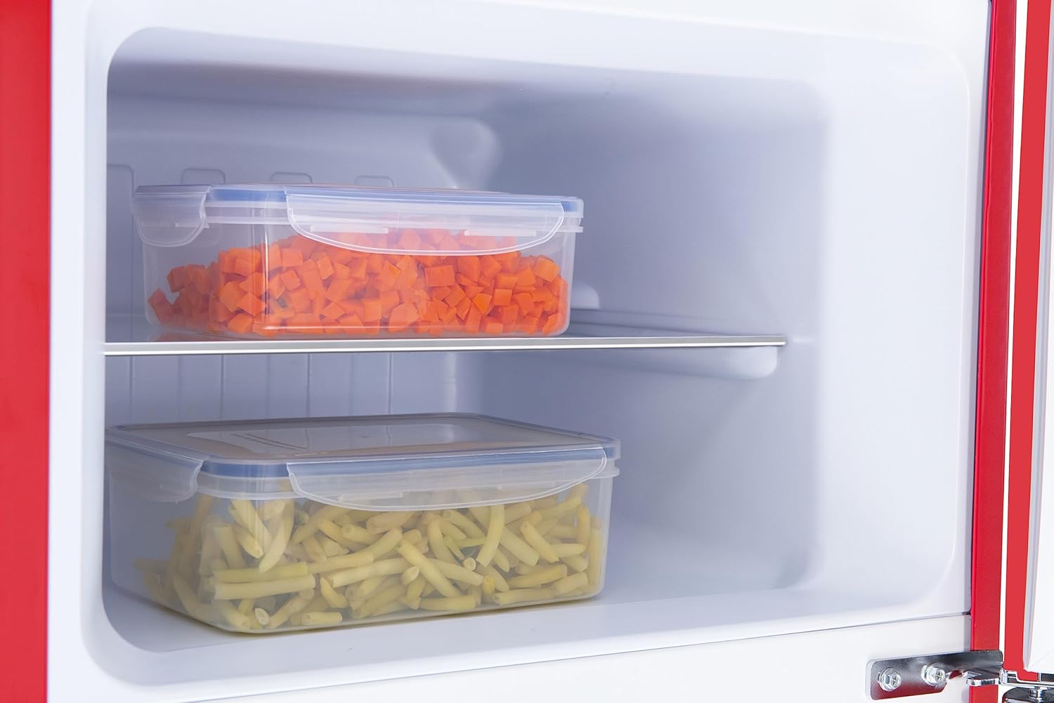 Amica KGC 15632 T Retro Kühl-/Gefrierkombination / Ice Blue (Türkis) / 144cm (H) x 55cm (B) x 62cm (T) / Retro-Design / Kühlschrank mit Gefrierfach