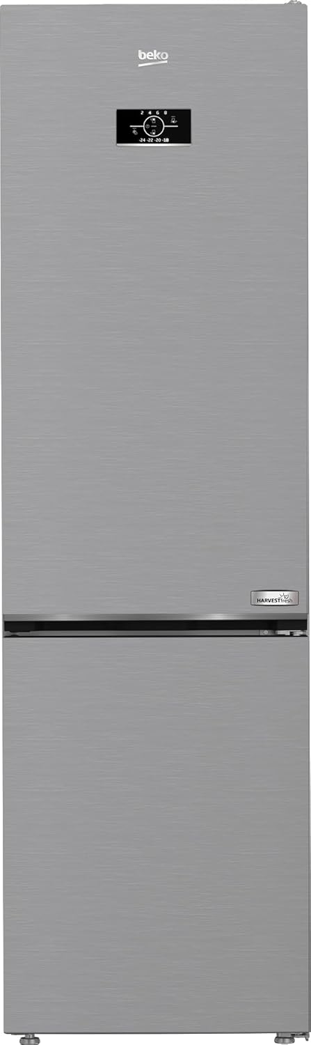 Beko RCNE366E70ZXBRN bPRO700 freistehende Kühl-/Gefrierkombination, großer Kühlschrank, 323 l Gesamtrauminhalt, HarvestFresh, NoFrost, leise, SmoothFit, 0°C-Zone, Dark Inox