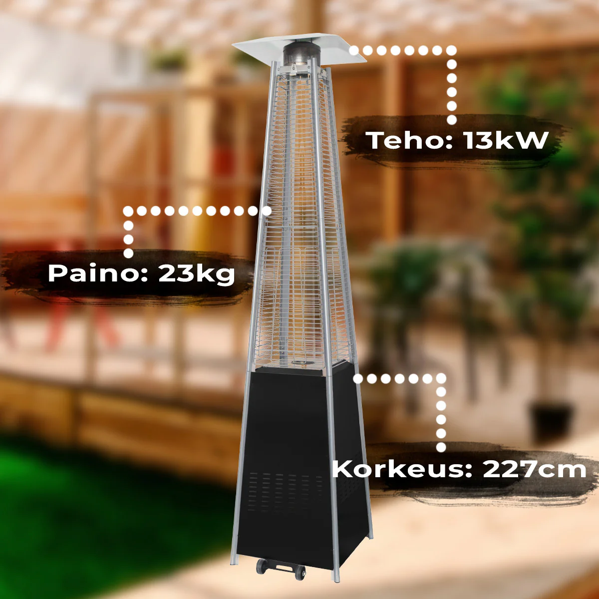 Fornorth Heizstrahler Pyramid 13kW gasbetrieben, schwarz