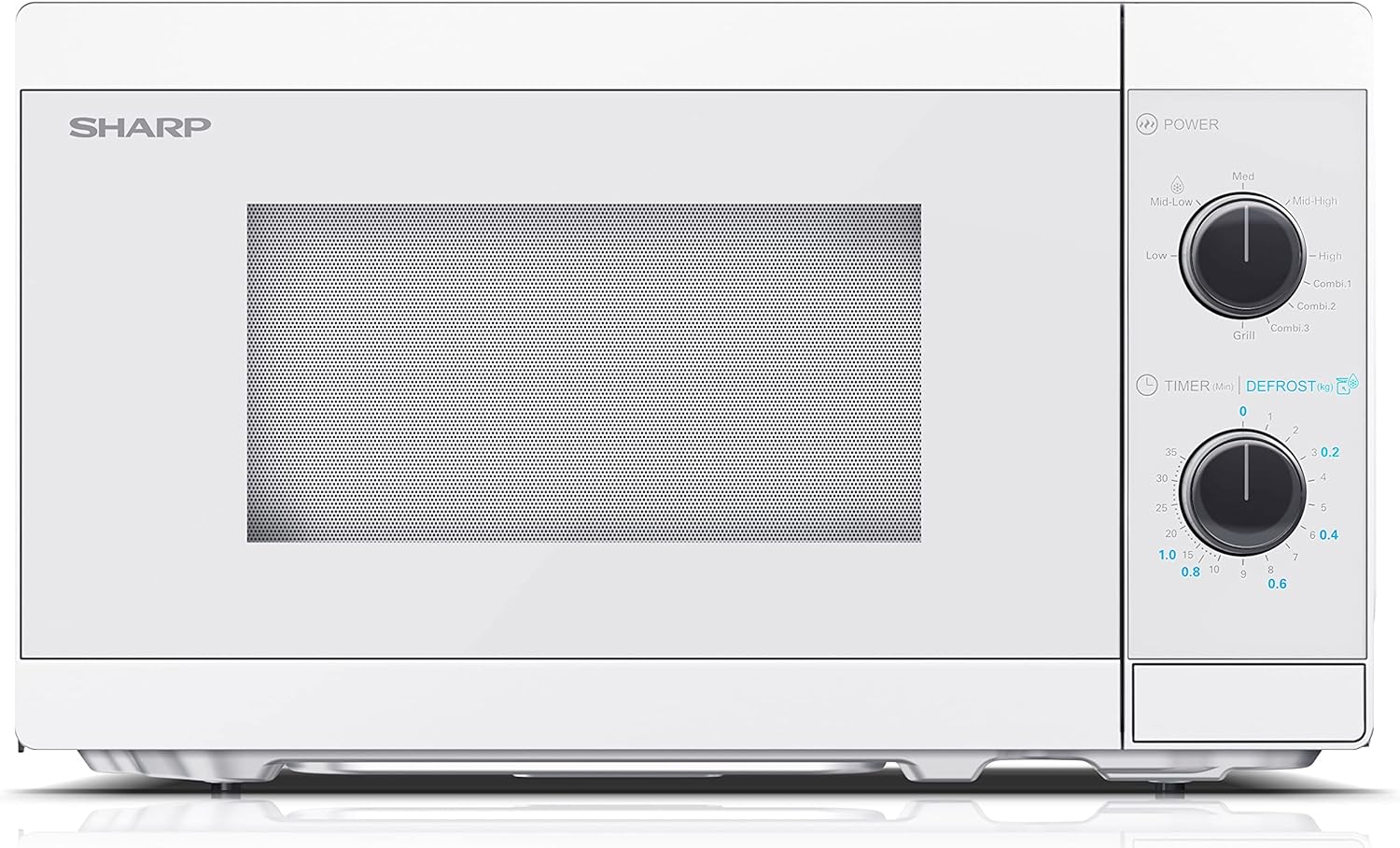 SHARP MG81ES Mikrowelle mit Grill (Mikrowelle: 900W, Grill: 1100W, 11 Leistungsstufen, Auftaufunktion, Abmessungen: 512x300x396cm, Emaille-Keramik-Garraum mit antibakteriellen Eigenschaften), silber