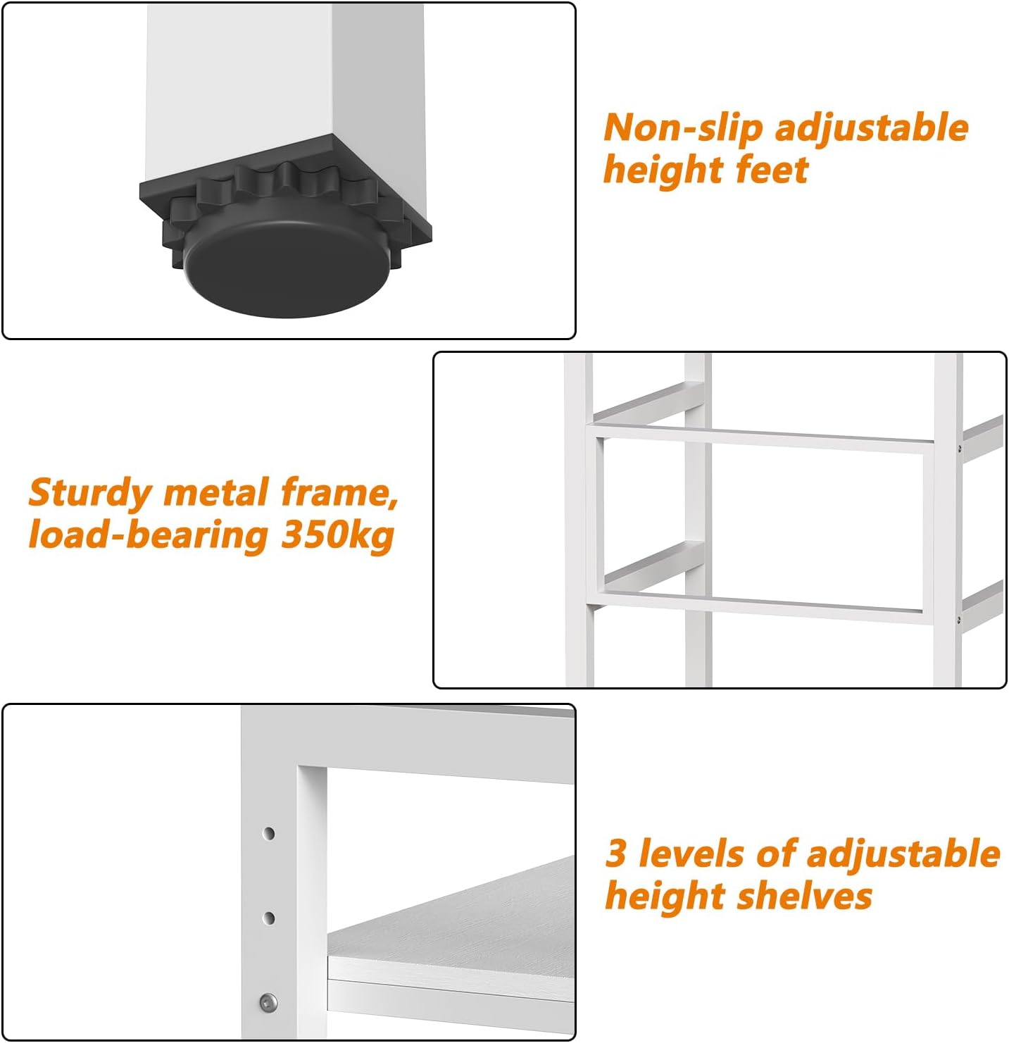 MSFE Regal über Waschmaschine,Höhenverstellbarer Wäschetrocknerständer,Lagerregal über der Waschmaschine, Tragfähigkeit 350 kg,für Waschmaschine und Trockner,73 * 64 * 110cm,Patentiertes Produkt