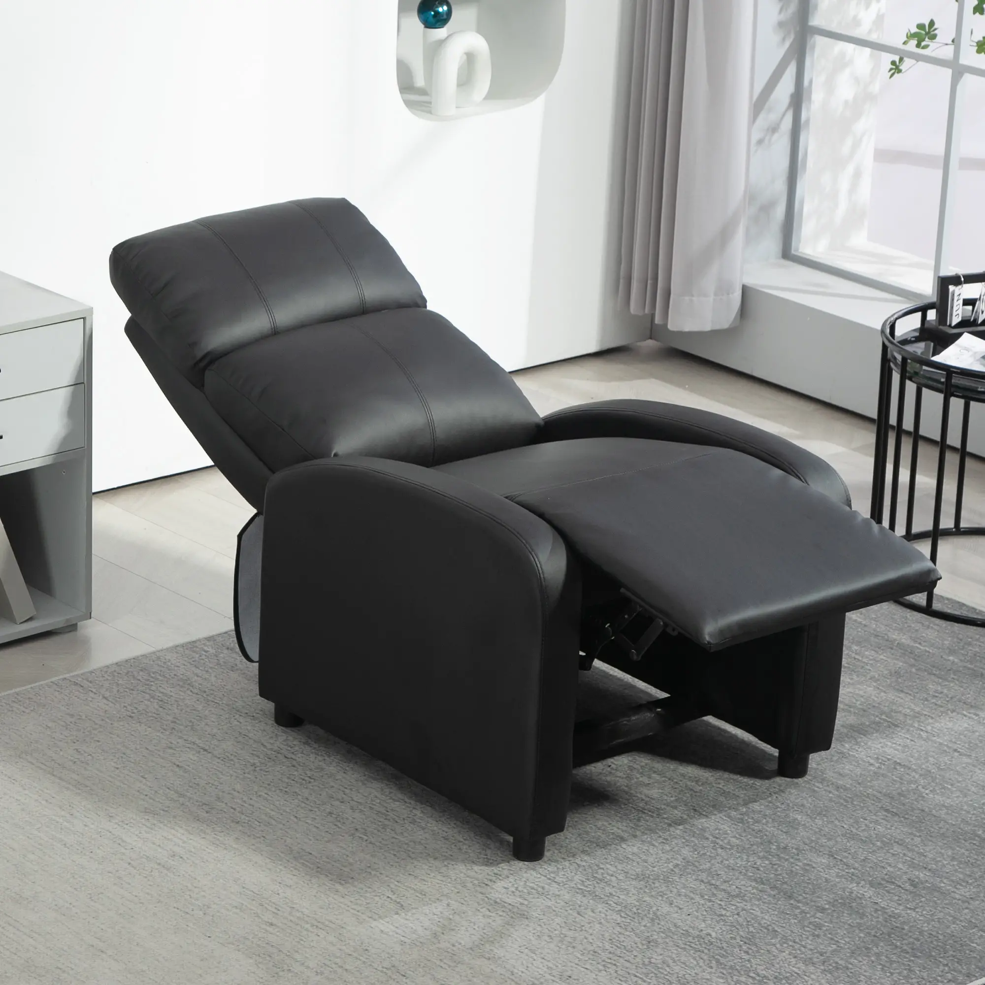 HOMCOM Relaxsessel Fernsehsessel mit Liegefunktion dick gepolstert