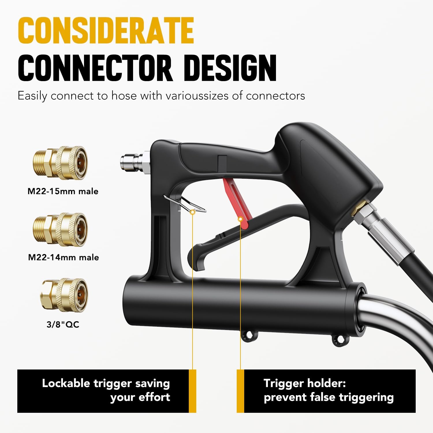 EVEAGE 50.8 cm Hochdruckreiniger Oberflächenreiniger Doppelgriff mit Wasserrückgewinnung,mit 4 Rädern, Edelstahlgehäuse Hochdruckreiniger Zubehör mit 2 Verlängerungsstab, 4000 PSI, EP004