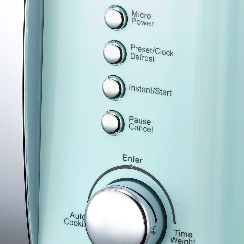 Melissa 16330109 Classico Mikrowelle Mikrowellenofen Retro-Design Metall-Gehäuse, 20 Liter Garraum, 700 Watt Mikrowellenleistung, Timer, 5 Leistungsstufen, Rot Metallic