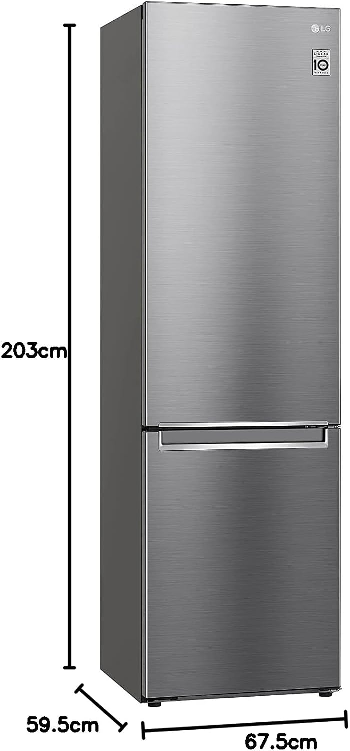 LG GBV22NCCEP Kühl-/Gefrierkombination – Smart Inverter Compressor, Total No Frost, Modern Flat Door Design, Matt Schwarz Metallic, Energieeffizienz A