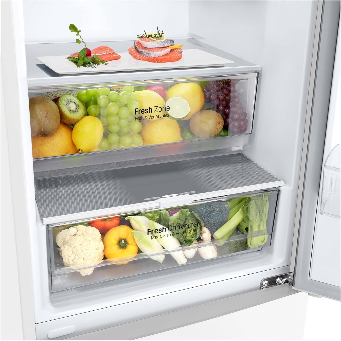 LG GBP62MCNAC Kühl-Gefrierkombi – 384 L, Energieeffizienz A, Total NoFrost, DoorCooling+, niedriger Geräuschpegel, modernes Design in Anthrazit Schwarz, 59,5 x 67,5 x 203 cm