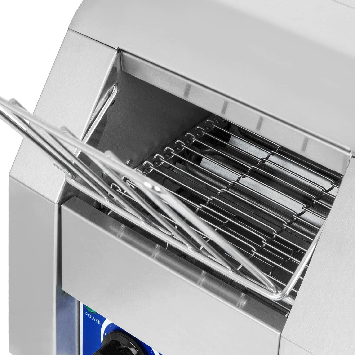 vertes Durchlauftoaster Toaster mit Laufband aus Edelstahl (1940W, 230V, Gastro Profi für Toast und Burger Buns, Zugabefach, 2 Ausgabefächer, 7 Geschwindigkeitsstufen, Krümelschublade, 2 Modi)