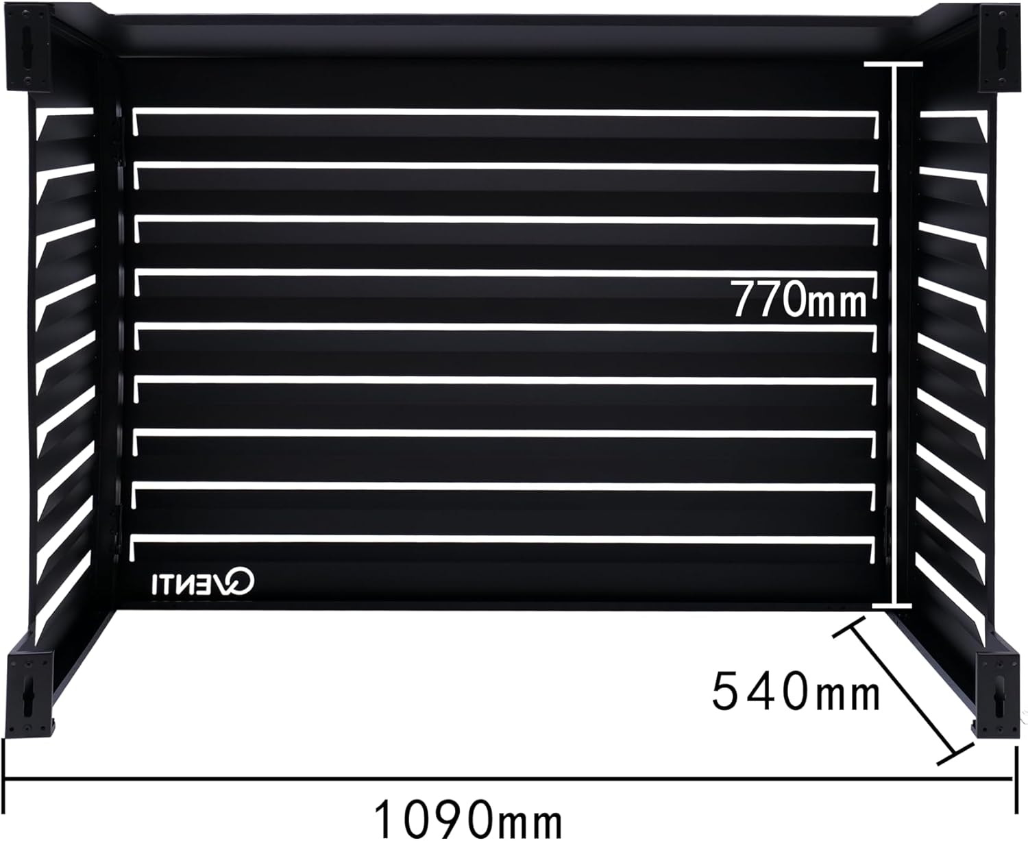 Qventi Abdeckung für Klimaanlage - Anthrazit/Grau - Aluminium - Schutzgitter - Verkleidung - Einfache Montage - Größe S - Außenmaße (LxBxH): 100 x 50 x 75 cm