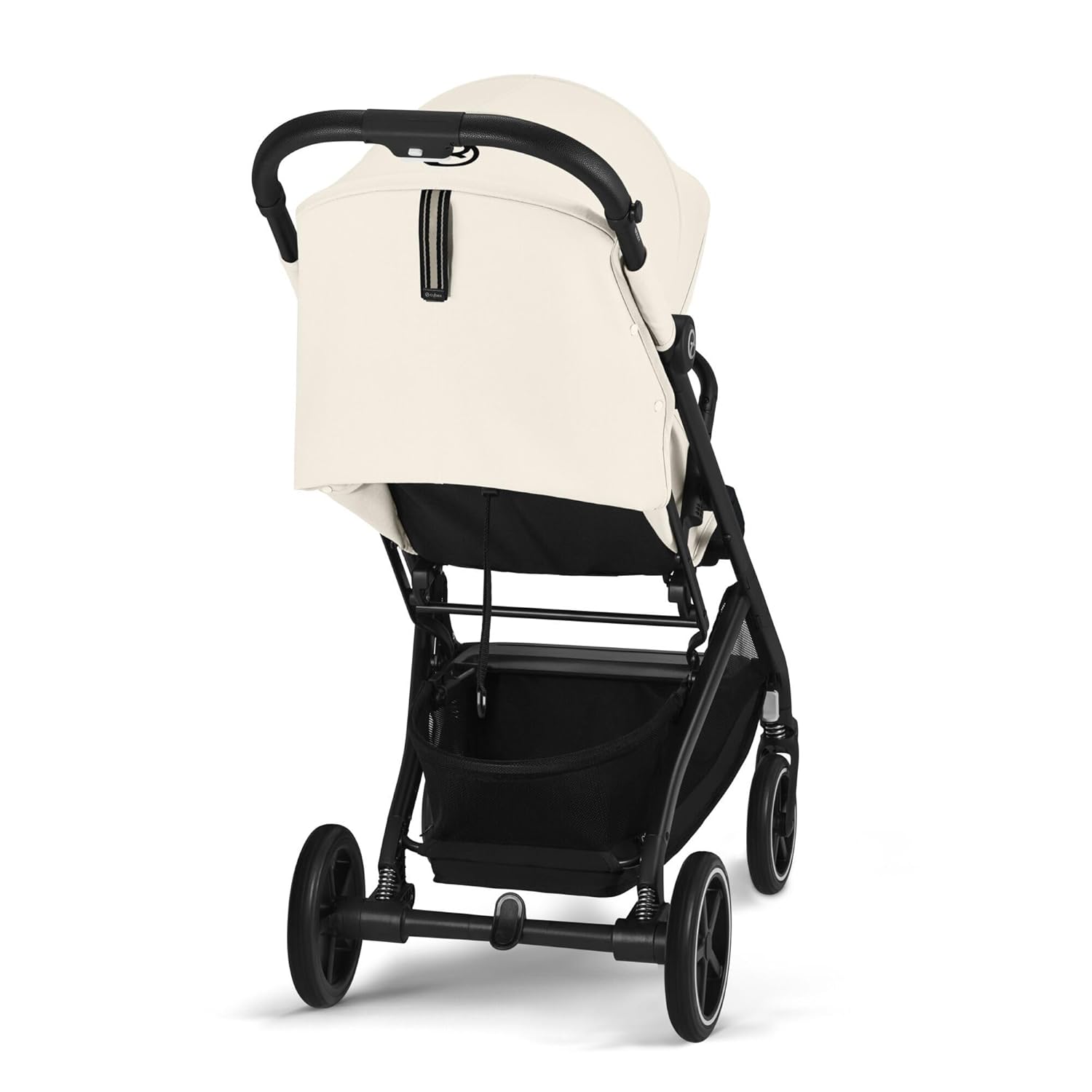 Cybex Gold Kinderwagen Beezy mit One-Pull Harness, Ab Geburt bis ca. 4 Jahre (max. 22 kg), Kompakt und ergonomisch, Magic Black (Schwarz mit schwarzem Rahmen)