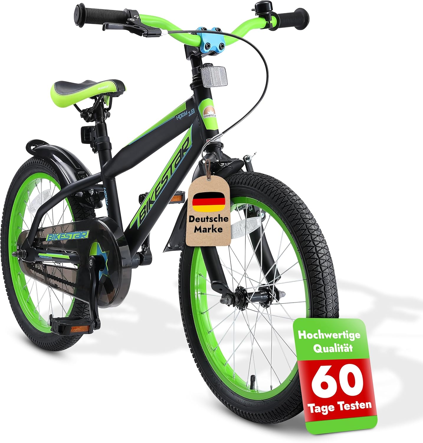 BIKESTAR Kinderfahrrad 18 Zoll für Mädchen und Jungen ab 5 Jahre | Kinderrad Urban Jungle | Fahrrad für Kinder | Risikofrei Testen