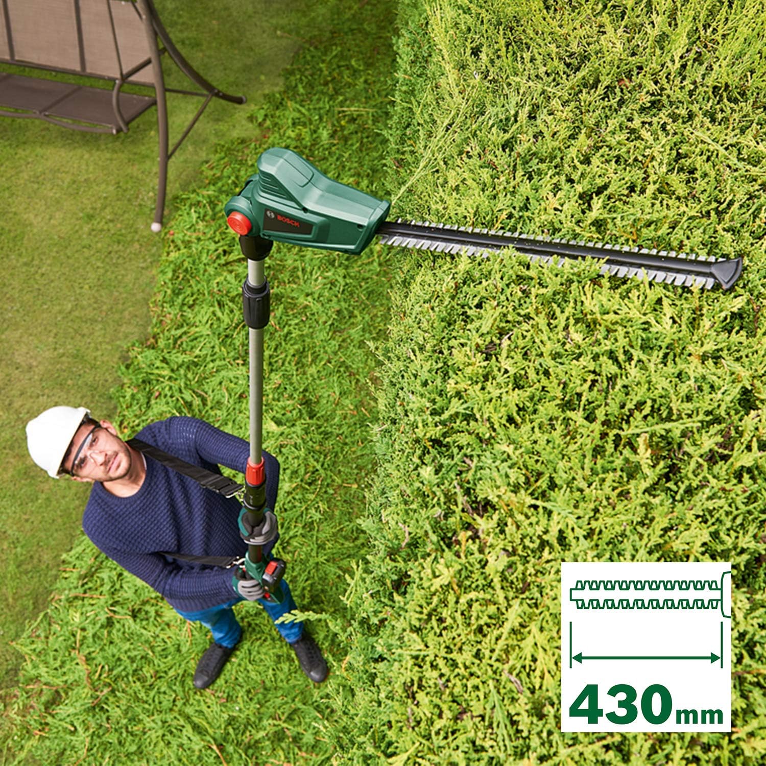 Bosch Akku Teleskop Heckenschere UniversalHedgePole 18 (1 Akku, 2,5 Ah, 18 Volt System, im Karton)