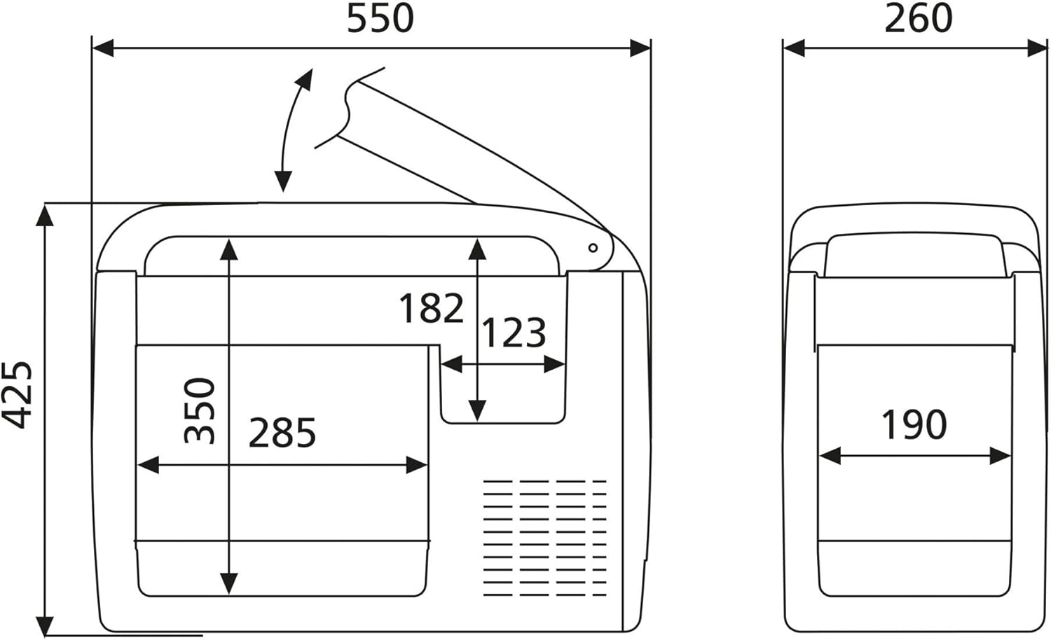 DOMETIC CoolFreeze CDF 36, tragbare elektrische Kompressor-Kühlbox/Gefrierbox, 31 Liter, 12/24 V für Auto, LKW oder Boot mit Batteriewächter, Grau