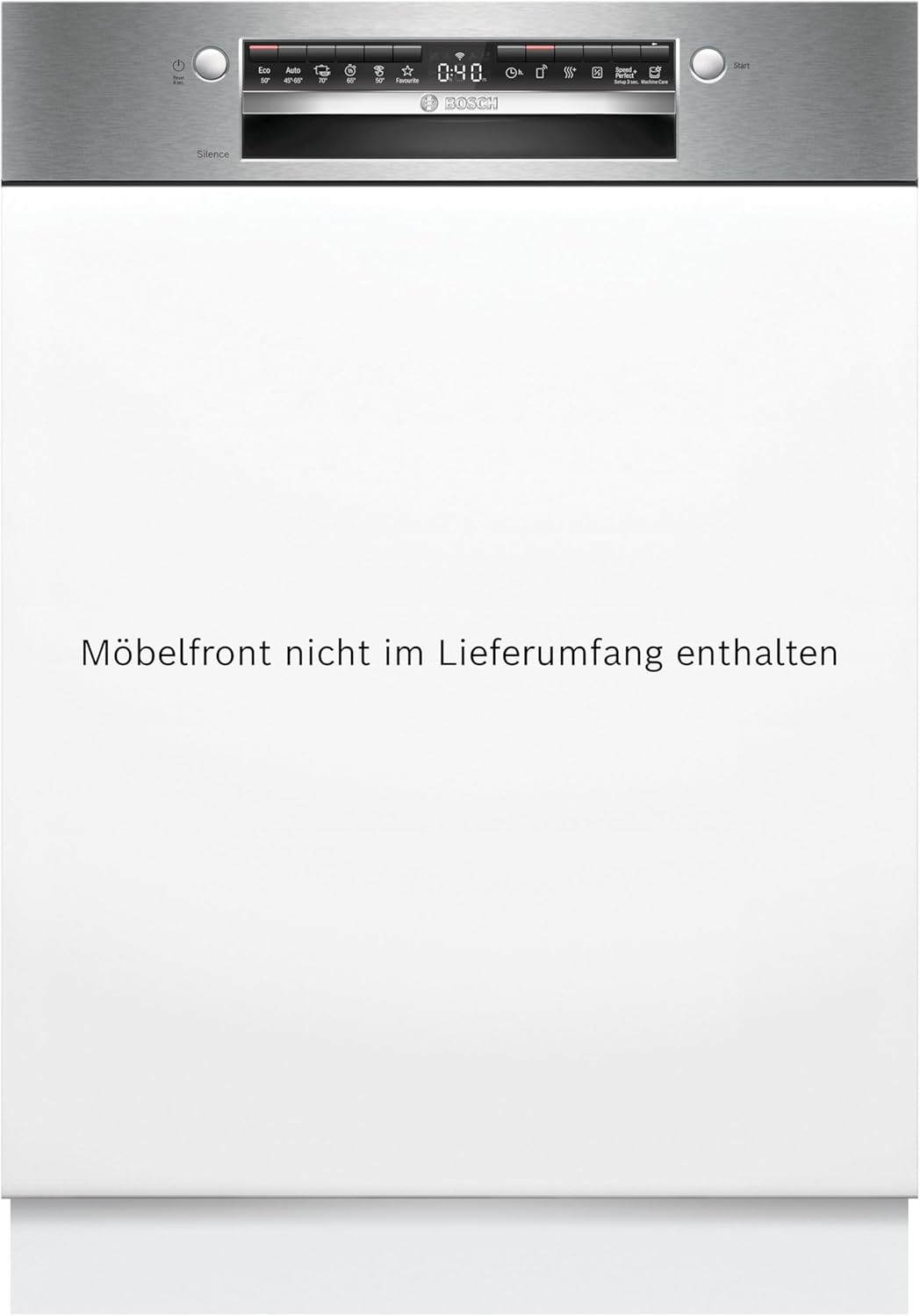 Bosch SMU4ECS28E, Serie 4, Smarter Unterbau-Geschirrspüler 60 cm, Besteckschublade, Spülmaschine Made in Germany, besonders Leise, Extra Trocknen, schneller sauberes Geschirr, Ferndiagnose, Edelstahl