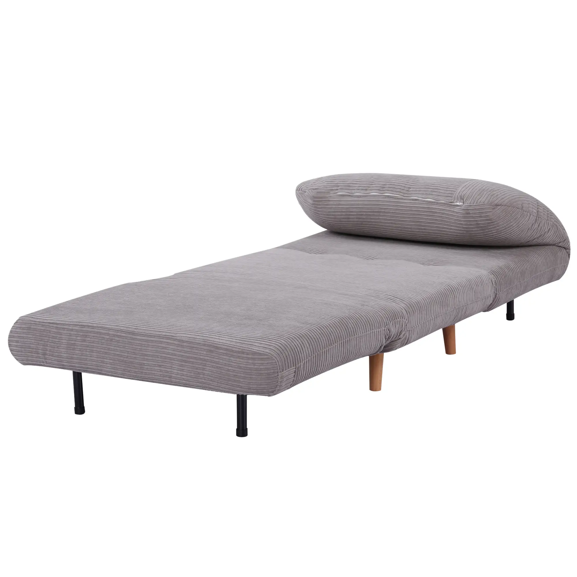 HOMCOM Schlafsessel Schlafsofa 2-in-1 verstellbare Rückenlehne Hellgrau