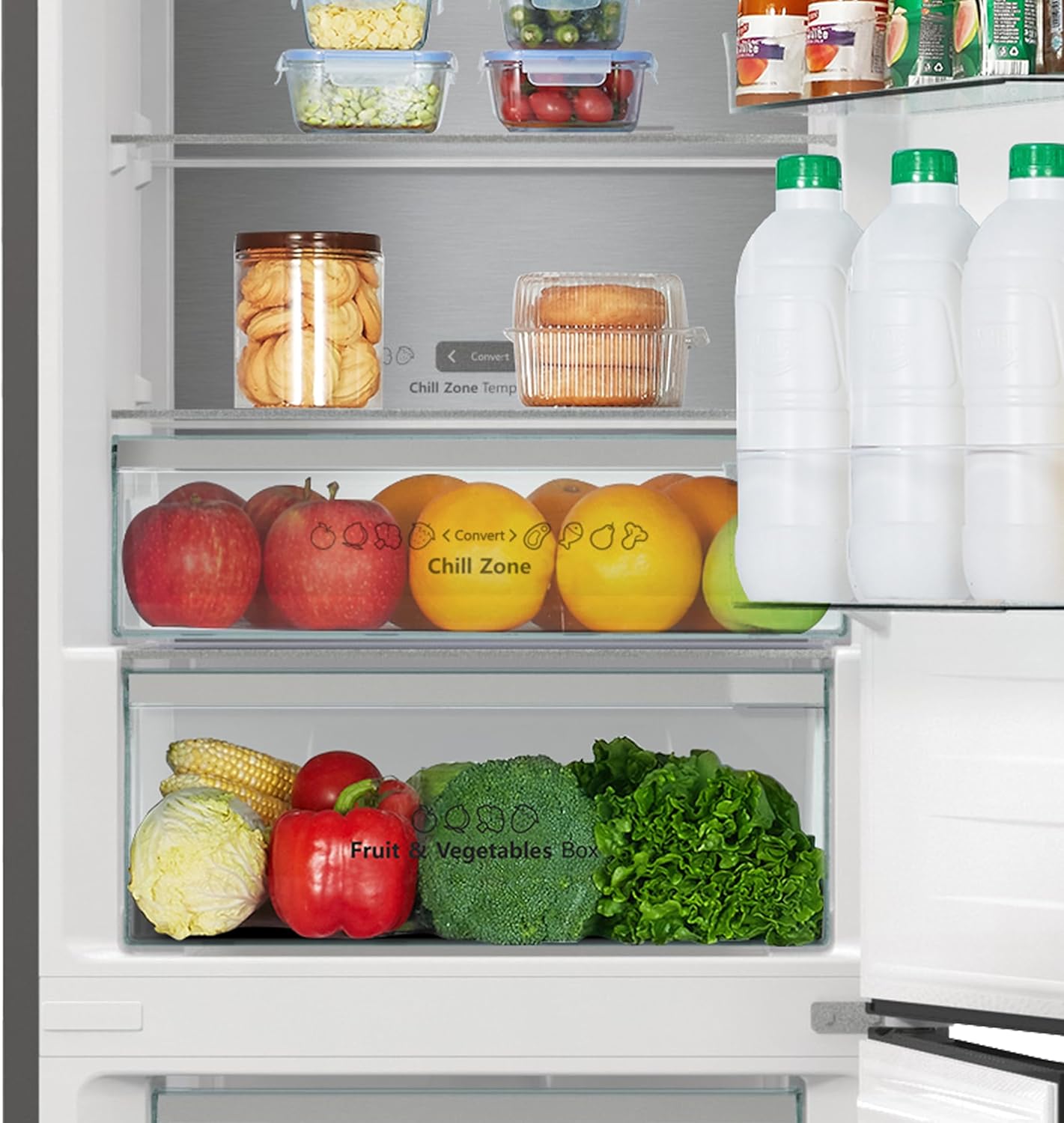 Hisense RB327N4AD2 Kühl-Gefrierkombination/ NoFrostPlus/ Multiflow 360°/ HolidayMode/ FreshZone/ 182,4 cm/ Kühlteil 171 l/ Gefrierteil 85 l/ 41 dB/ 287 kWh/ Jahr/ Edelstahl-Look