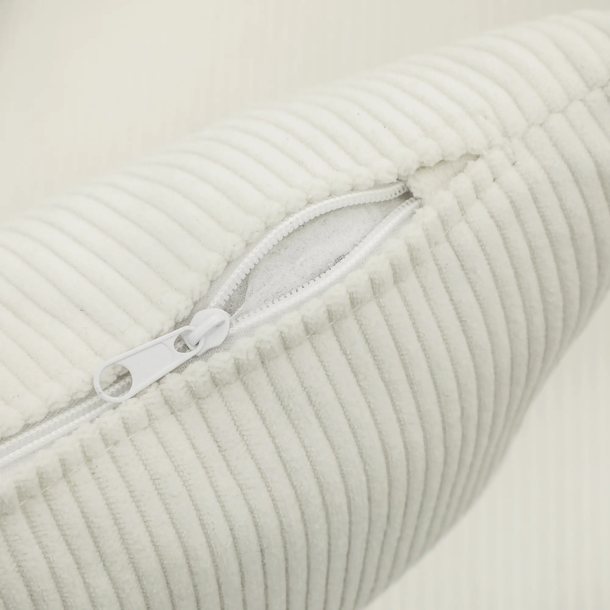 HOMCOM Polstersessel Wohnzimmer weich & federnd Flügelrücken cremeweiß