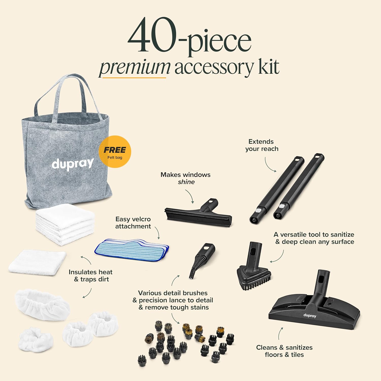 Dupray Neat Dampfreiniger, multifunktional, für zu Hause: Bden, Mbel, Autos und mehr (Steam Cleaner EU Plug)