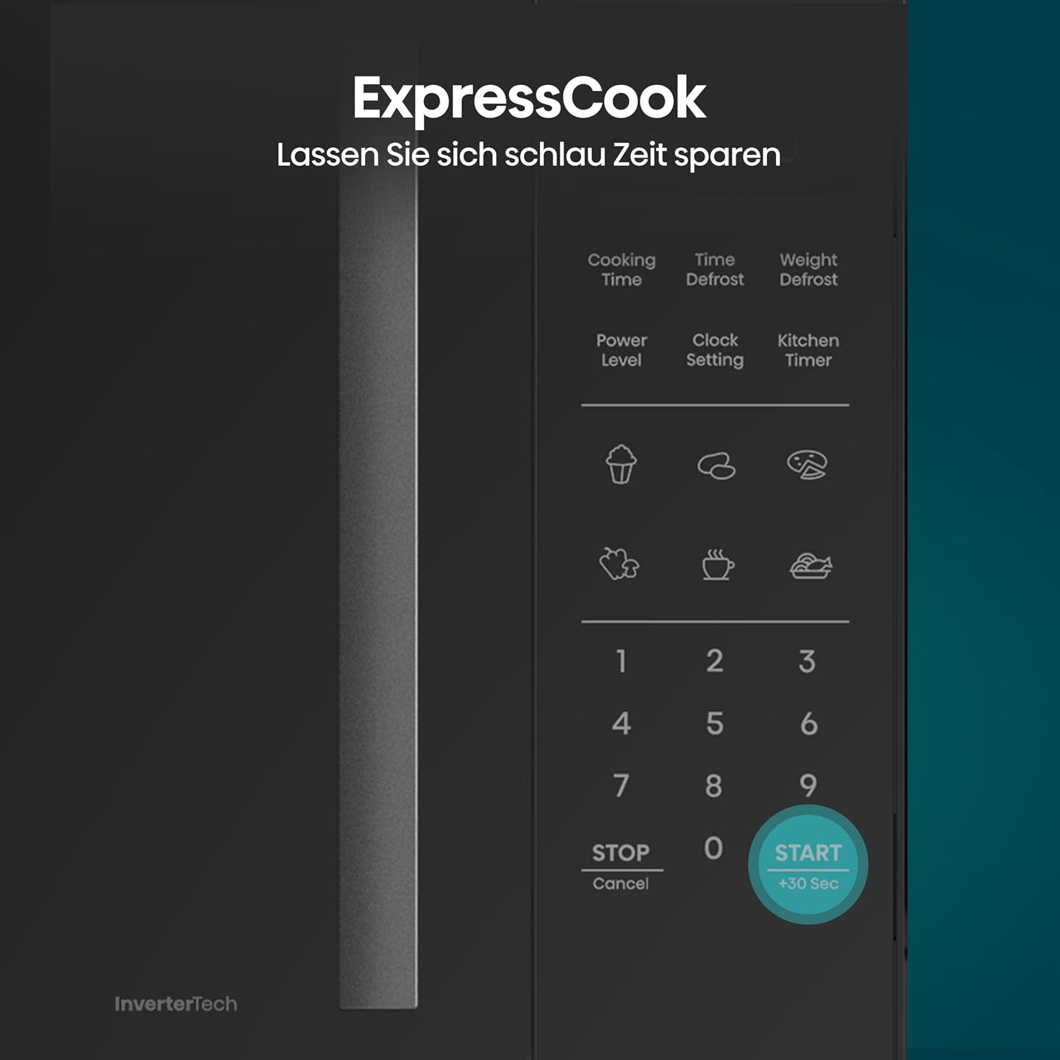 Hisense Elektronische Mikrowelle, Fassungsvermögen 23 l, Leistung 800 W, Grillleistung 1000 W, LED-Display mit Touch-Steuerung, Schwarz