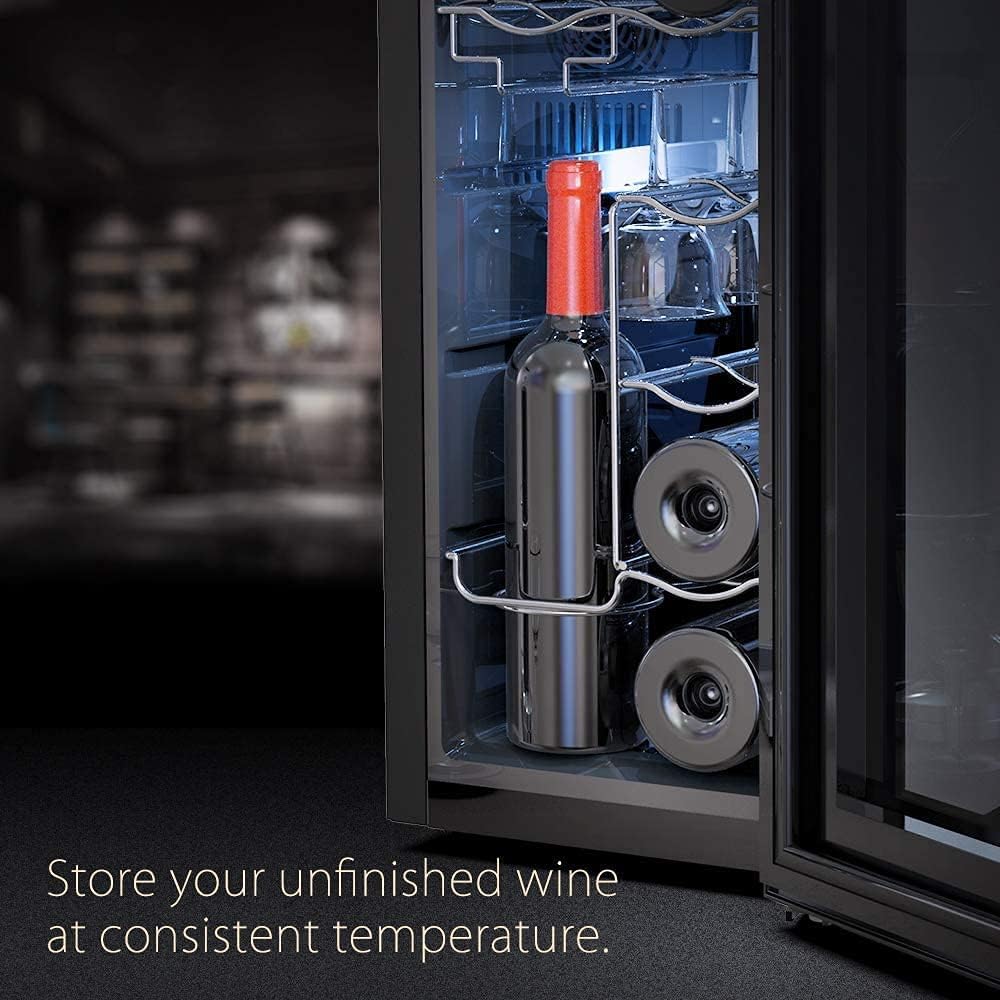 WIE Getränkekühlschrank Mini Kühlschrank mit Doppelte Glastür mit Verstellbaren Ablagen Indoor Outdoor Klein Bierkühlschrank Wendetür Leise 86 Liter 120 Dosen für Soda/Bier für Zuhause/Küche/Bar/Büro