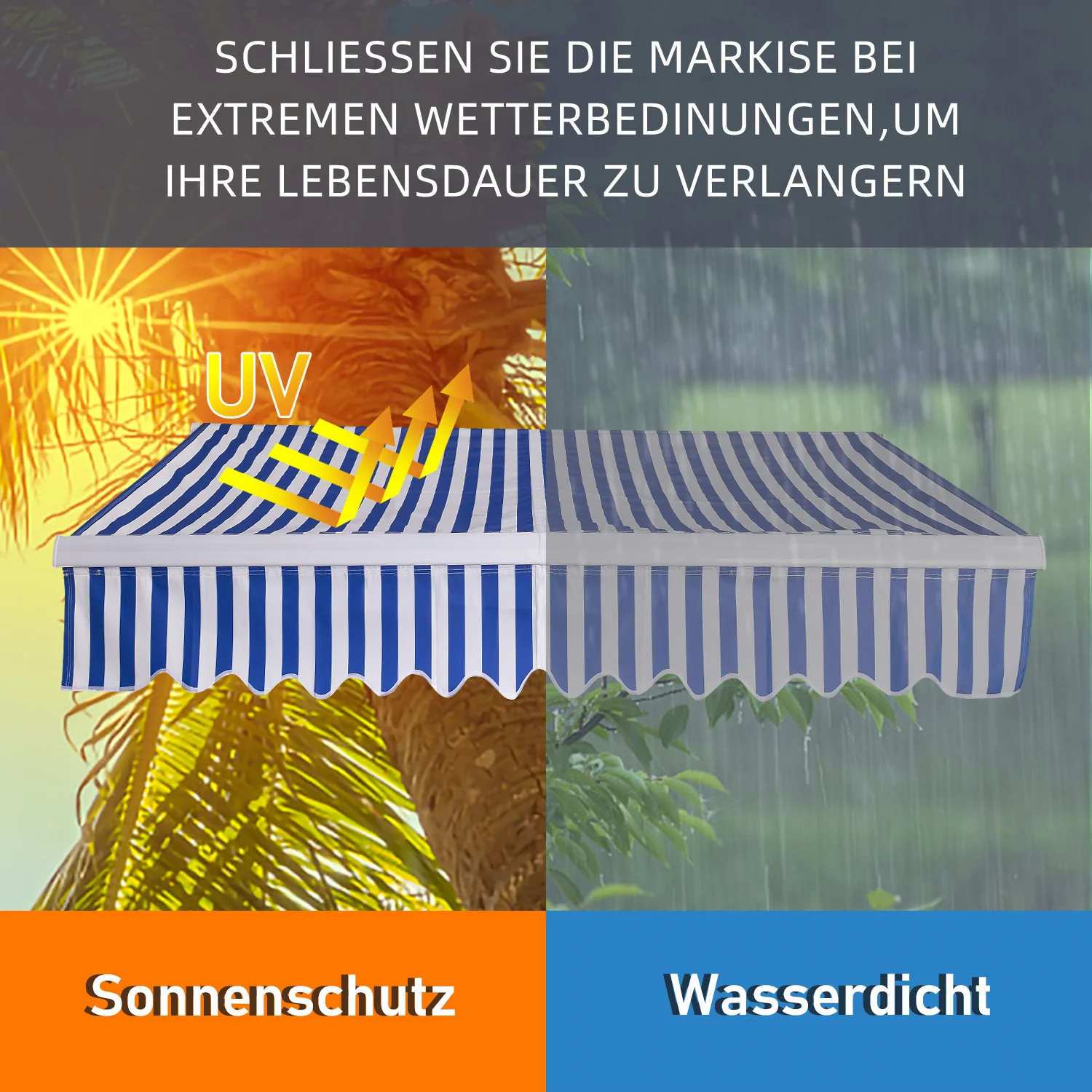 Sonnewelt Gelenkarmmarkise mit manueller Kurbel