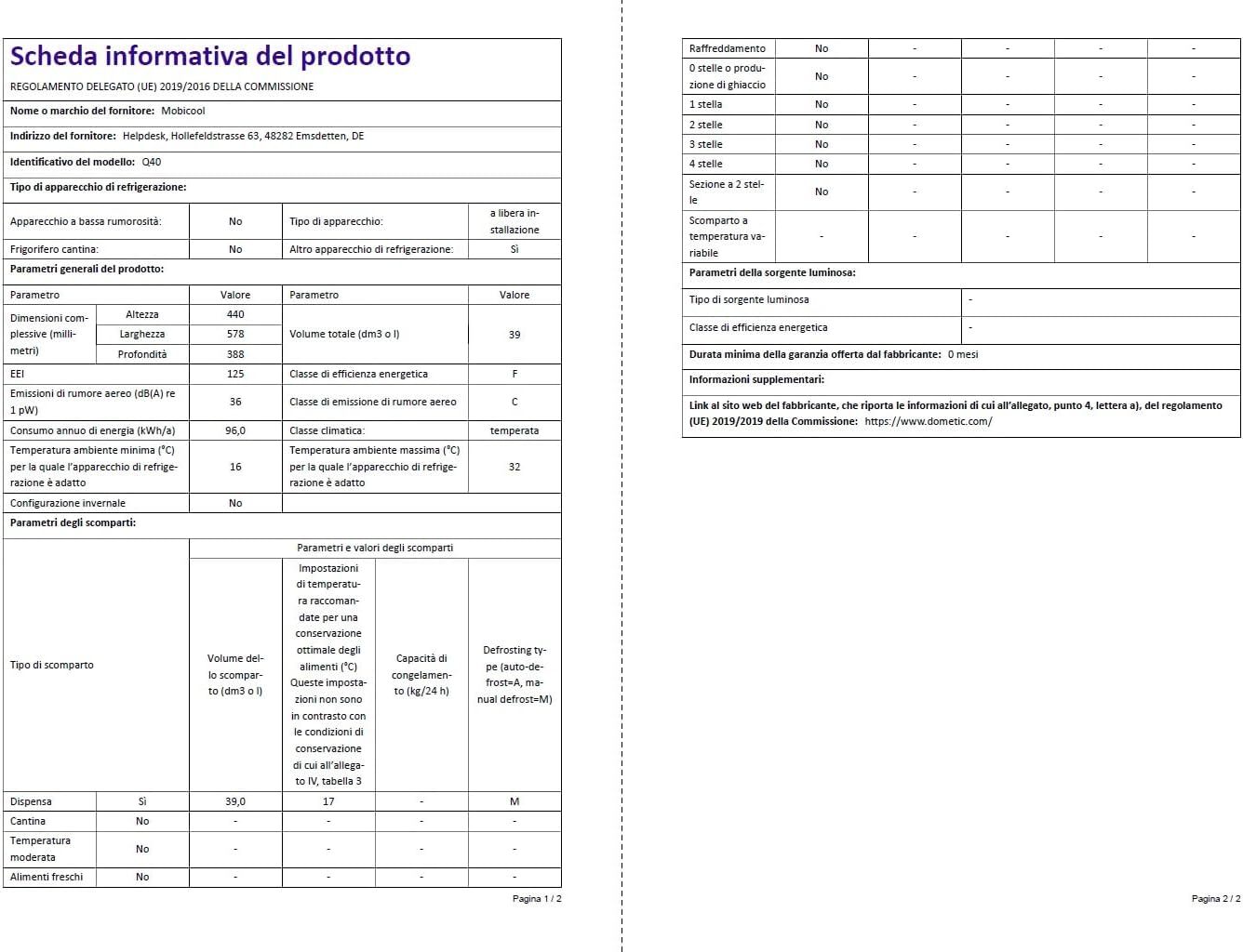 Mobicool Q40 AC/DC Portable Electric Aluminium Cooler, 39l, 12/230V, for Car, Truck, Boat, Camper Van, RV