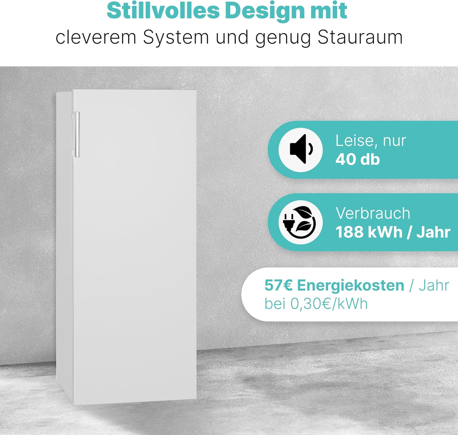 Bomann großer Gefrierschrank freistehend | 165 Liter Nutzinhalt für Lebensmittel | 5 Schubladen | Freezer Eisschrank Froster | wechselbarer Türanschlag inkl. Eiswürfelschale | GS 7317.1 weiß