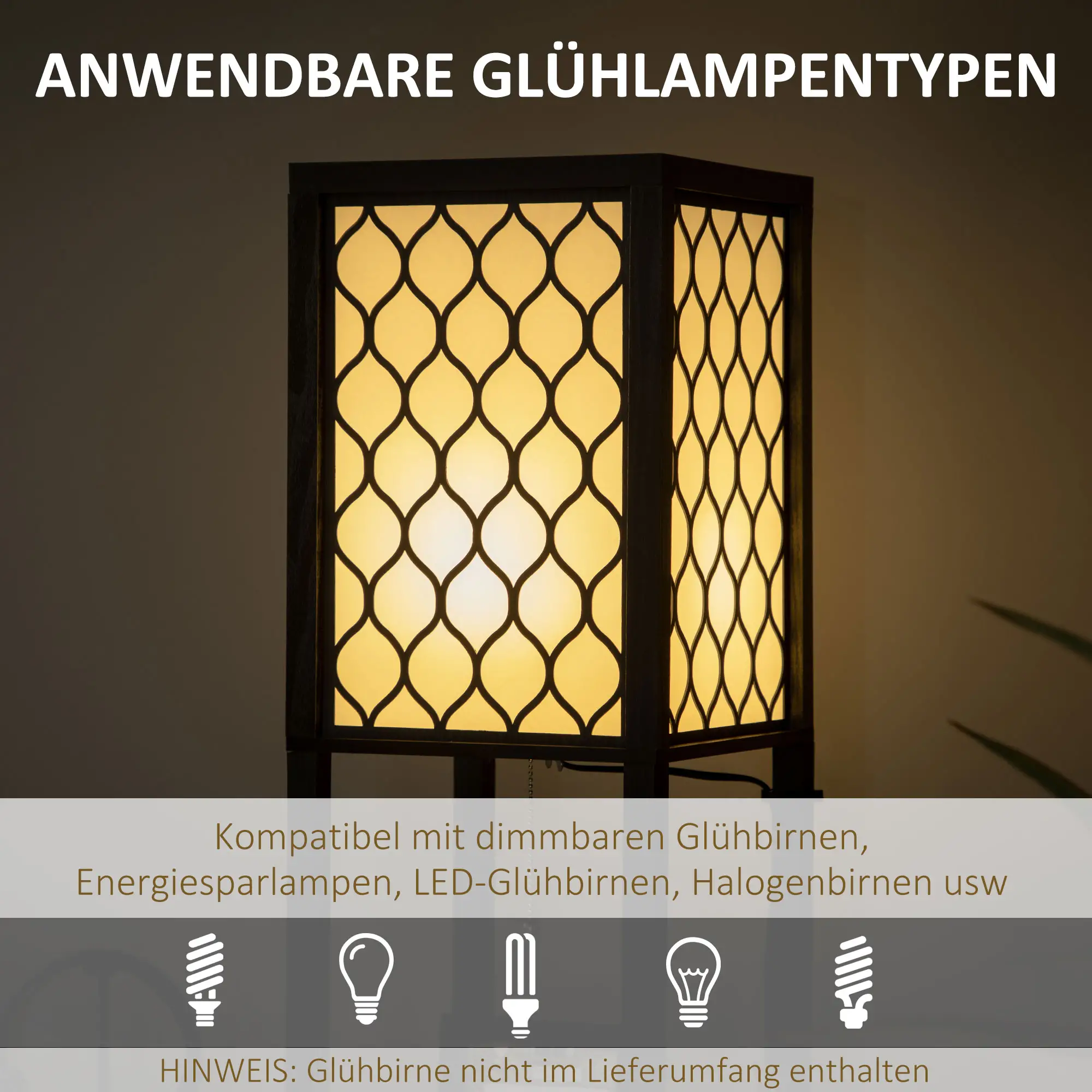 HOMCOM Stehlampe mit 2 Ablagen Regal Standlampe