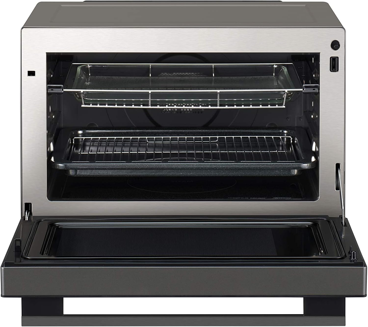 Panasonic NN-CS88LBEPG | 4-in-1-Kombi-Dampfofen, 31 l, Inverter, Drehheizung auf 30-230 °C, Flachgrill 1300 W, Mikrowelle 1000 W, Dampf 1300 W, feste Oberseite, Schwarz — Version FR