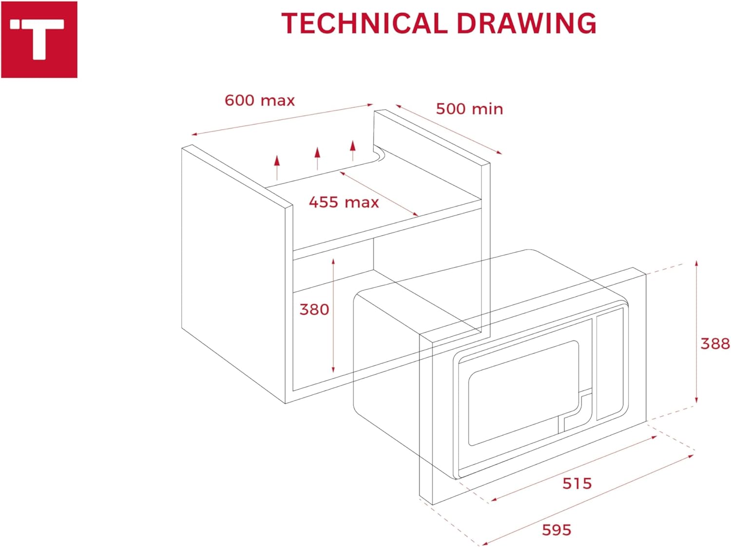 Teka 108R00662 MWE 225 FI Integrationsmikrowelle + Grill, 800 W, 5 Leistungsstufen, Farbe Edelstahl Glas, 20 l, 20 liters, Schwarz/Grau