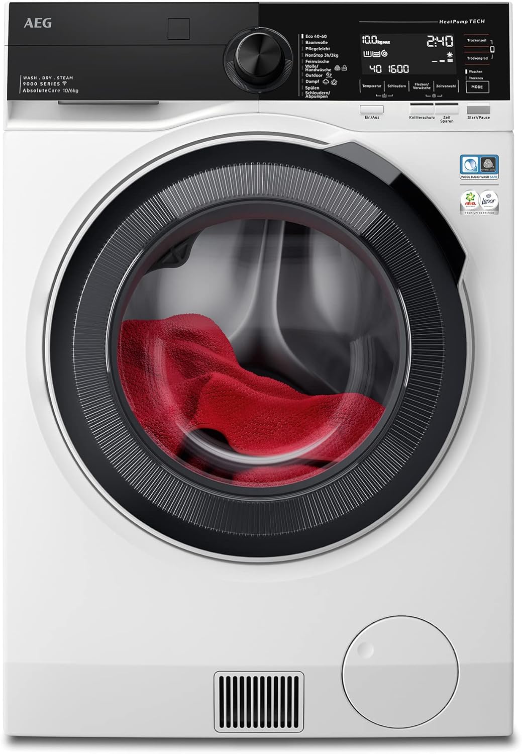 AEG L7WBA60680 Waschtrockner / DualSense - schonende Pflege / 8 kg Waschen / 5 kg Trocknen / D / energiesparend / Mengenautomatik / Nachlegefunktion / ProSteam - Auffrischfunktion / 1600 U/min Weiß