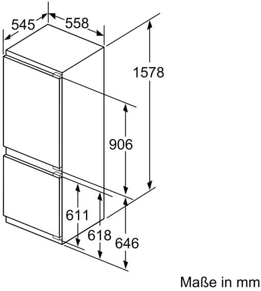 Bosch KGN36NWEA Serie 2 Kühl-Gefrier-Kombination, 186 x 60 cm, 215 L Kühlen & 87 L Gefrieren, NoFrost nie wieder abtauen, LED-Beleuchtung gleichmäßige Ausleuchtung
