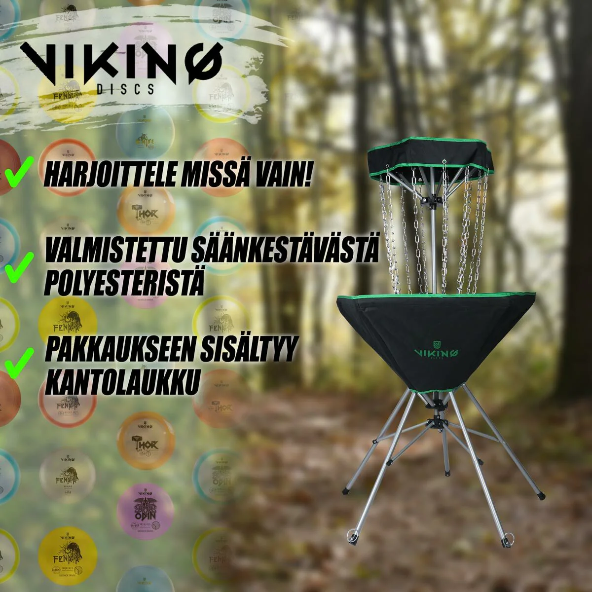 Viking Discs Raid tragbarer Discgolf korb