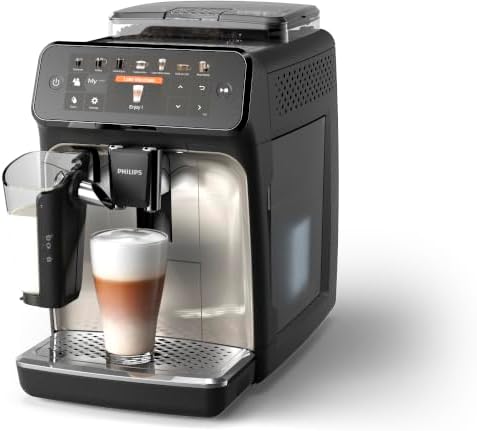 Philips Serie 5400 Kaffeevollautomat – LatteGo Milchsystem, 12 Kaffeespezialitten, Intuitives Display, 4 Benutzerprofile, Chrom (EP5447/90)