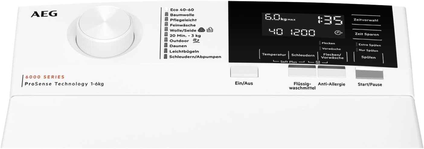 AEG LTR7A71370 Waschmaschine Toplader / Serie 7000 mit ProSteam / ProSteam - Auffrischfunktion / 7,0 kg / Leise / Mengenautomatik / Nachlegefunktion / Wasserstopp / 1300 U/min